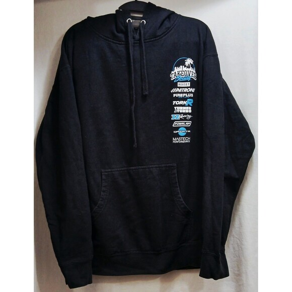 HTF Takeover Society Double Sided Graphic Hoodie Black Large Nitrone Driftr EUC - Picture 2 of 7